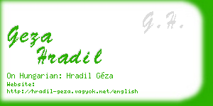 geza hradil business card